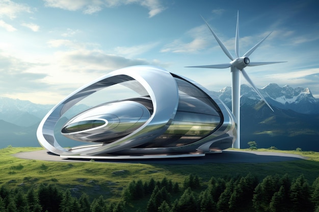 Centrale électrique futuriste respectueuse de l'environnement