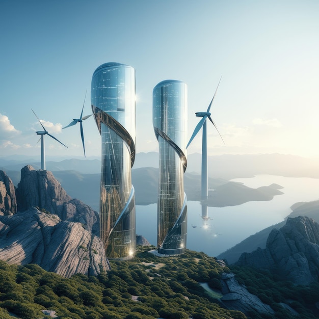 La centrale électrique futuriste et respectueuse de l'environnement