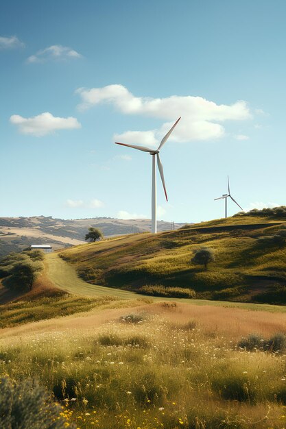 Photo centrale éolienne à la campagne