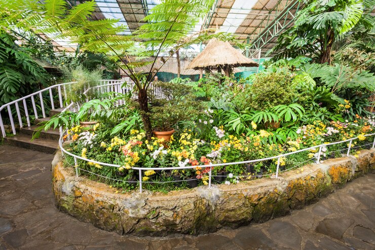 Photo centre d&#39;exposition de fleurs