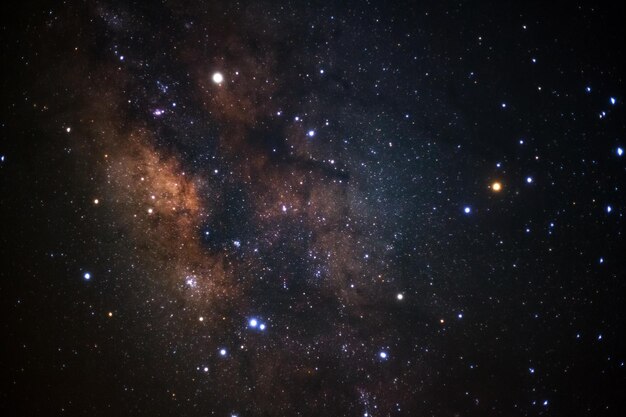 Le centre de la galaxie de la Voie Lactée Photographie à longue exposition avec grain