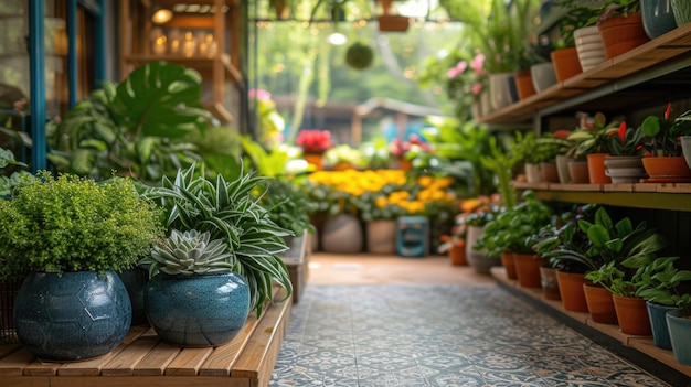 Le centre de jardinage intérieur luxuriant