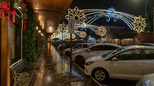 Le centre-ville de Gramado la nuit