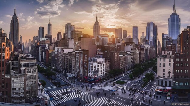 Le centre-ville de Manhattan, dans la ville de New York, aux États-Unis.