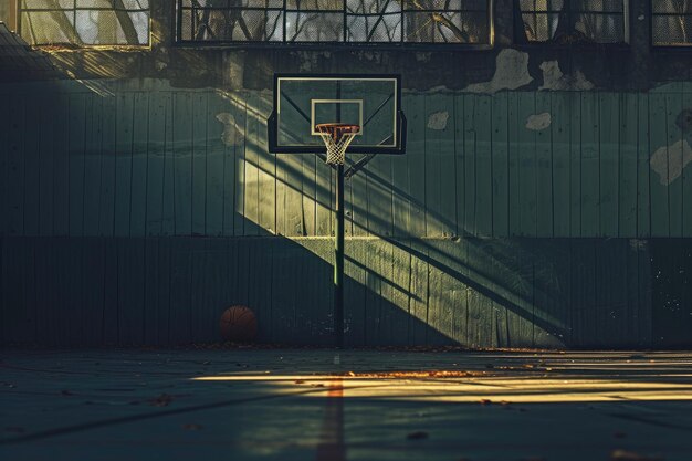 Le cerceau de basket-ball du côté de la cour