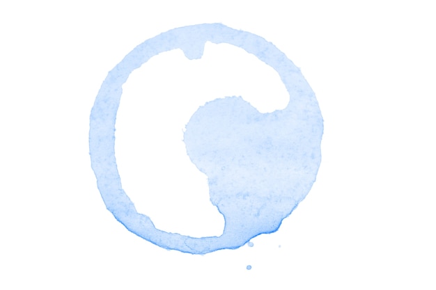 Cercle aquarelle bleu isolé sur fond blanc