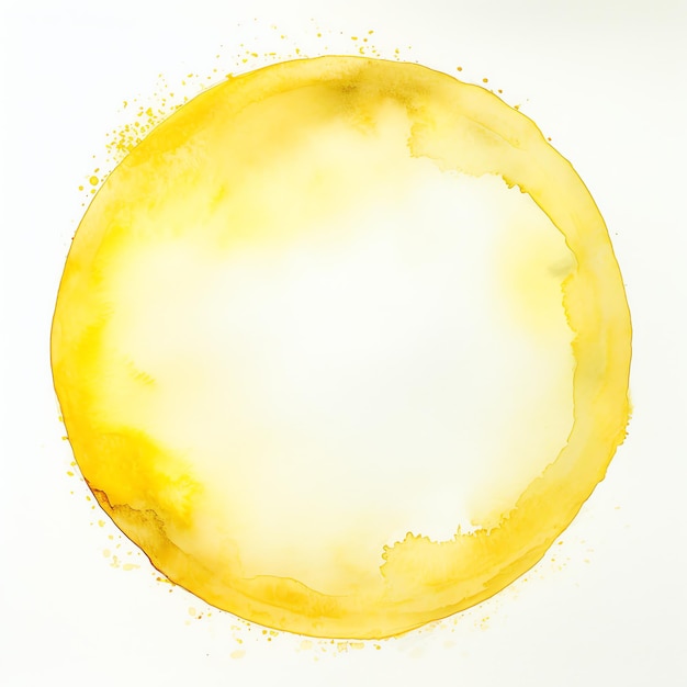 Photo cercle d'aquarelle jaune et or