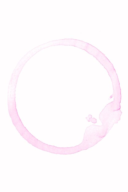 Cercle aquarelle rose isolé sur fond blanc