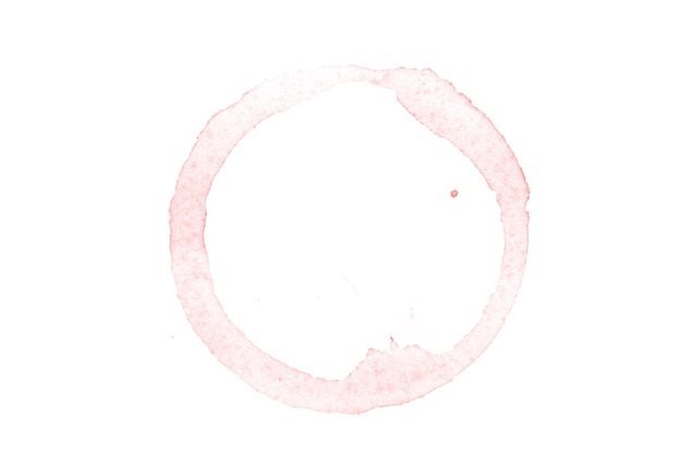 Cercle aquarelle rouge isolé sur fond blanc