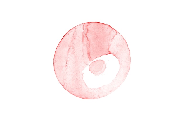 Cercle aquarelle rouge isolé sur fond blanc