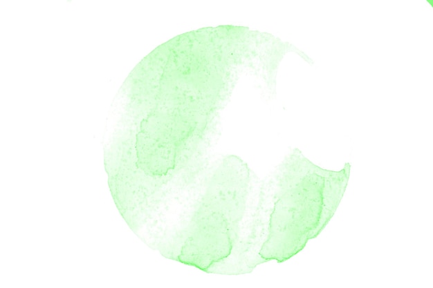 Cercle aquarelle vert isolé sur fond blanc