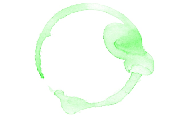 Cercle aquarelle vert isolé sur fond blanc