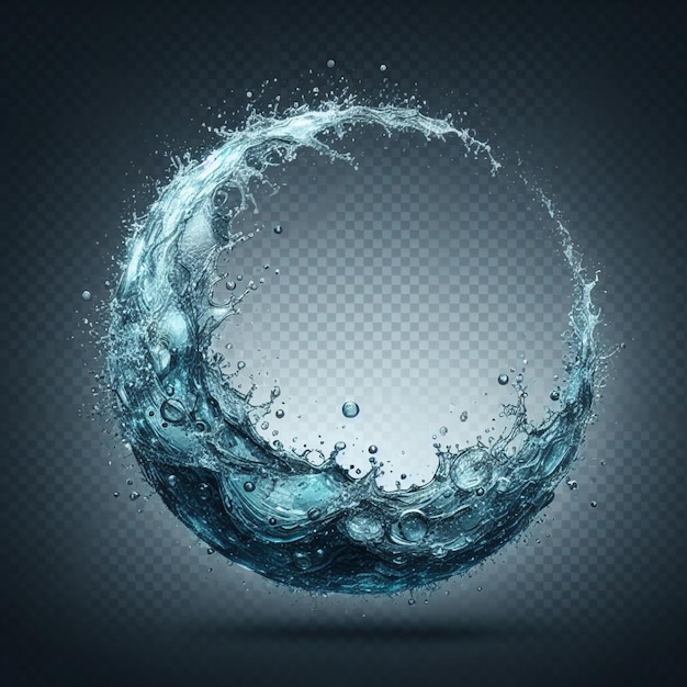 Photo un cercle bleu d'eau avec le mot 