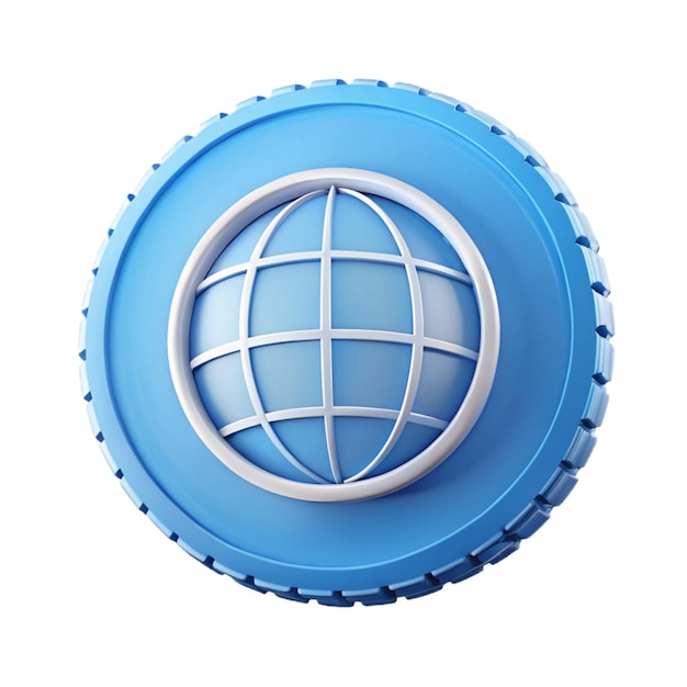 un cercle bleu avec un globe qui dit globe