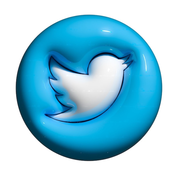 Photo un cercle bleu avec un logo twitter dessus