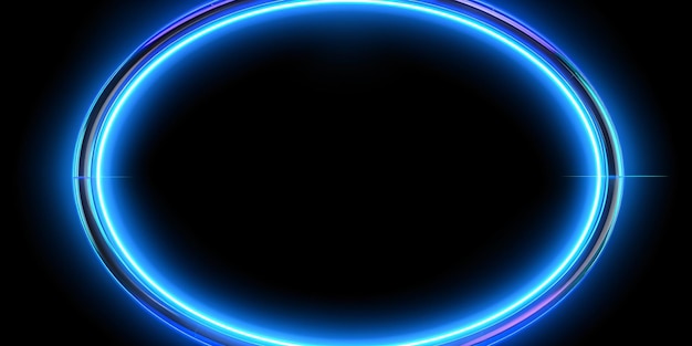 Cercle bleu avec réflexion de la lumière IA générative