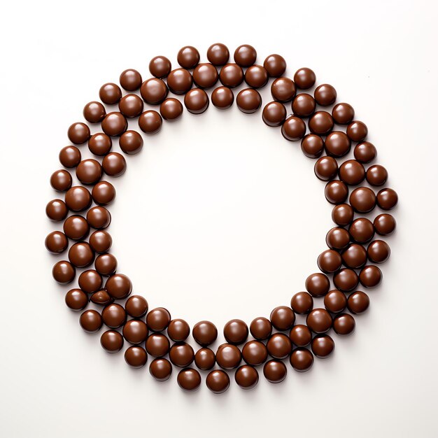 un cercle de boules de chocolat