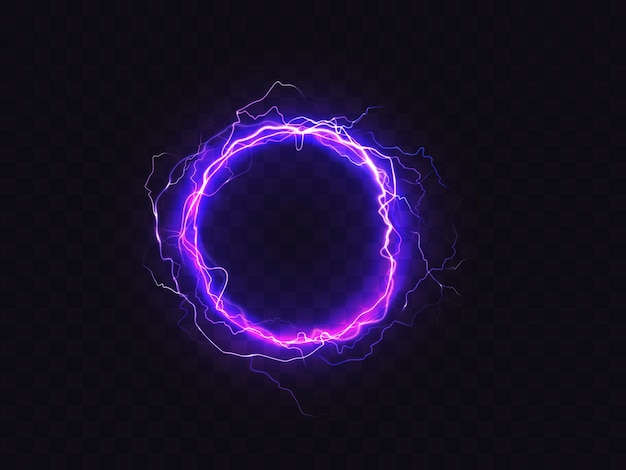 Photo cercle brillant de vecteur d'étincelle d'éclairage violet