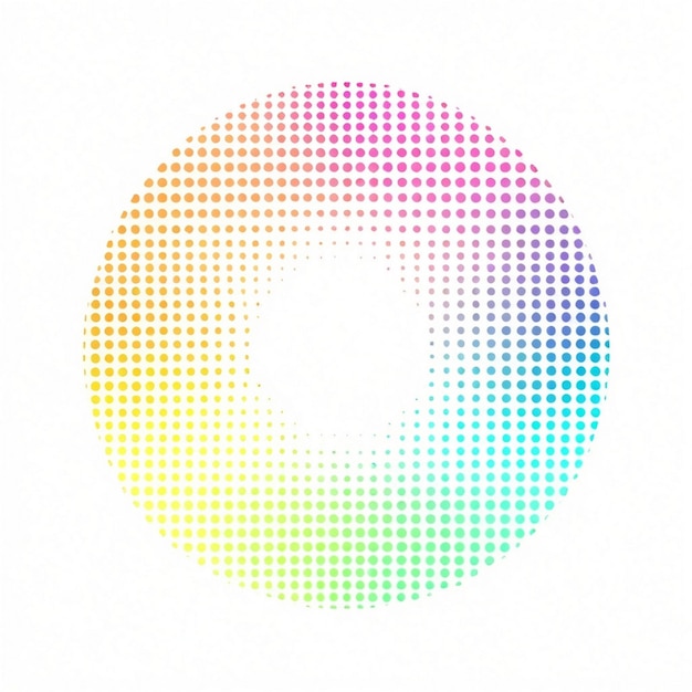 un cercle avec un cercle de points multicolores au milieu
