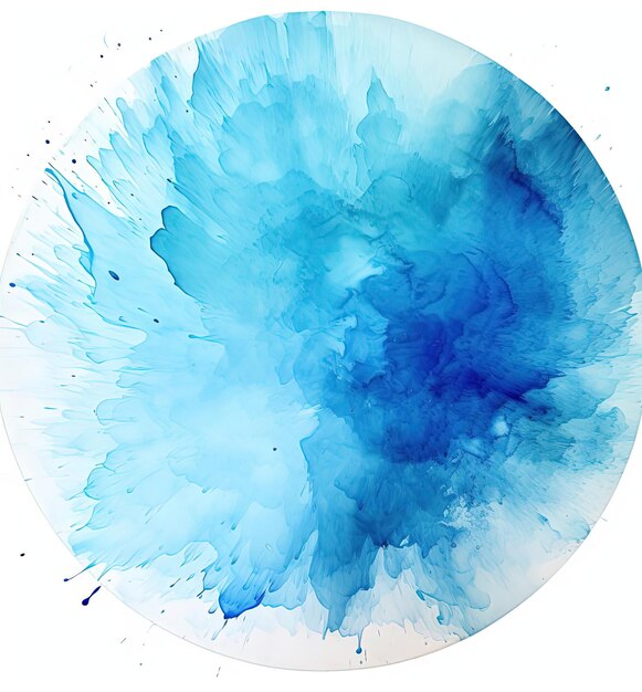 un cercle coloré de teinture bleue sur un fond blanc dans le style de stipple