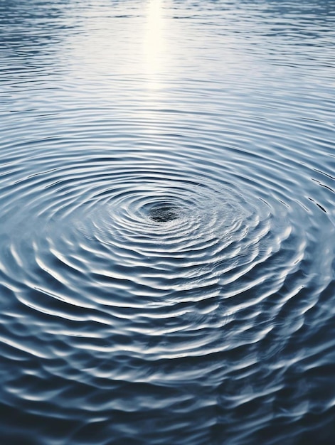 un cercle d'eau avec un trou au milieu.