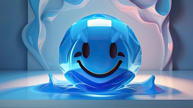 Le cercle d'emoji d'eau 3D