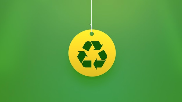 Un cercle jaune avec les mots recyclage dessus