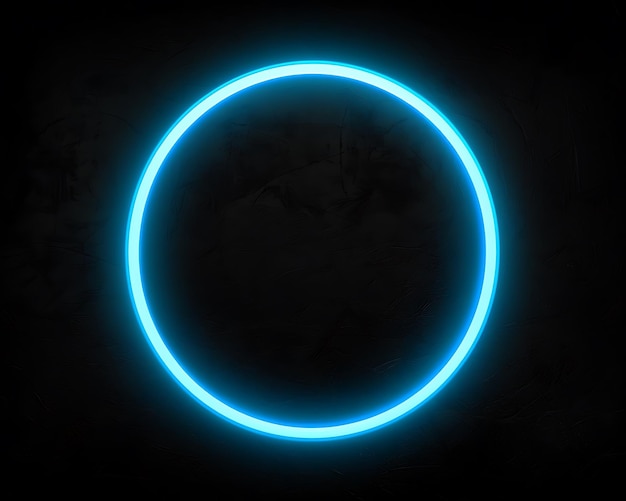 un cercle avec une lumière bleue qui dit briller dans le noir