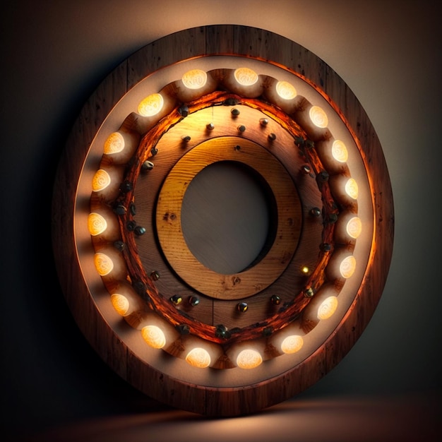 Photo un cercle de lumières avec la lettre o dessus