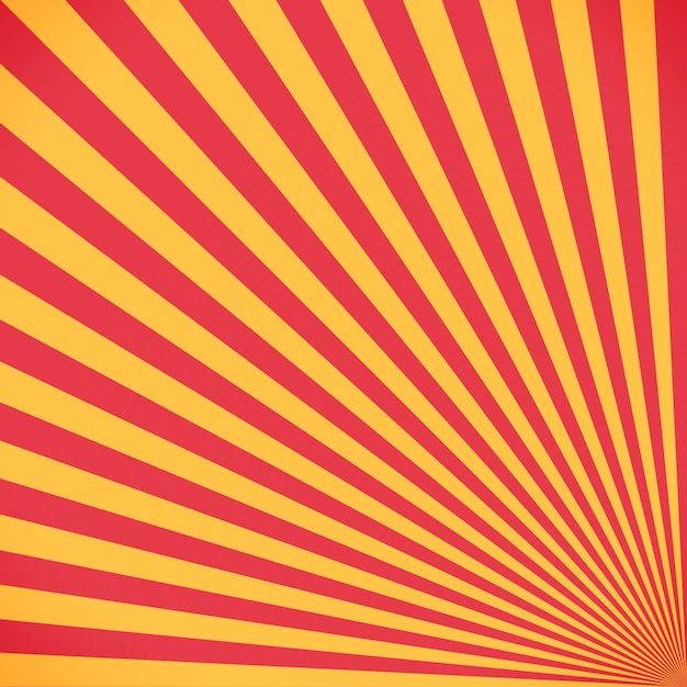 Cercle et motif de fond sunburst rouge et jaune