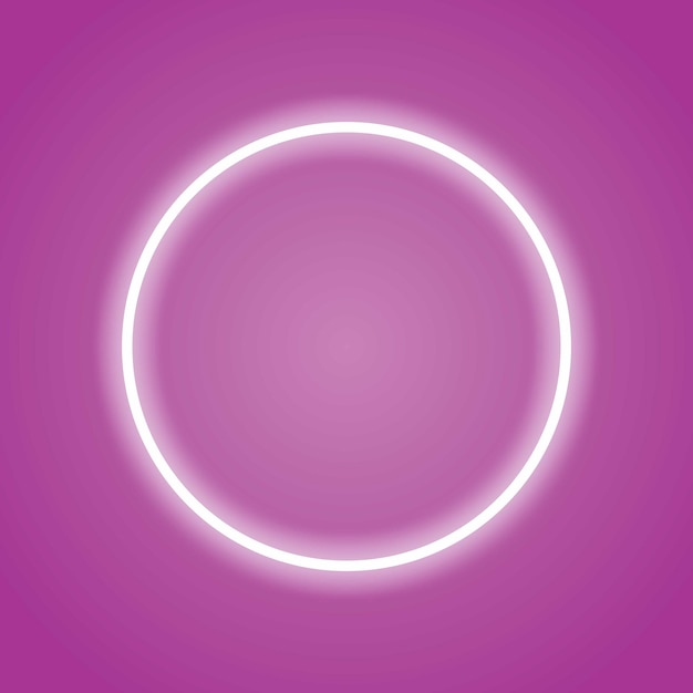 Un cercle de néon brillant sur un gradient violet