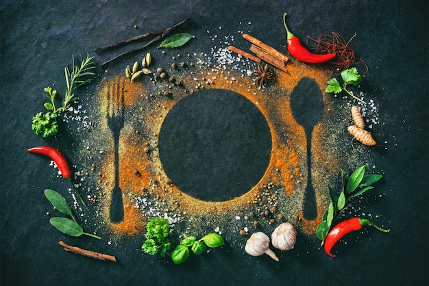 un cercle de nourriture avec la lettre o dessus