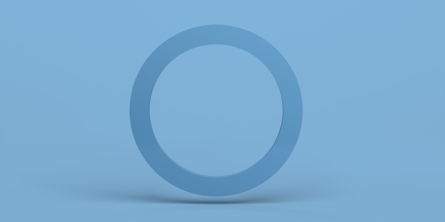 Cercle ouvert abstrait sur fond bleu Ring Banner Background Geometry Copy space