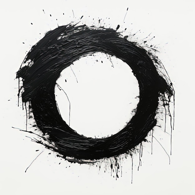 Photo un cercle de peinture noire dans le style d'un graphiste minimaliste