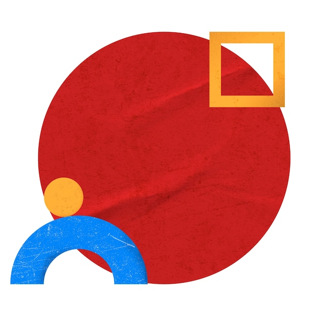 Cercle png autocollant géométrique forme rouge avec espace de copie