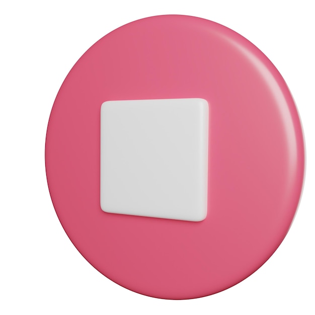 un cercle rose avec un carré blanc dessus