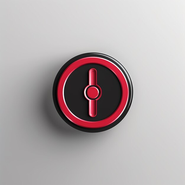 Photo un cercle rouge avec un bouton qui dit ok