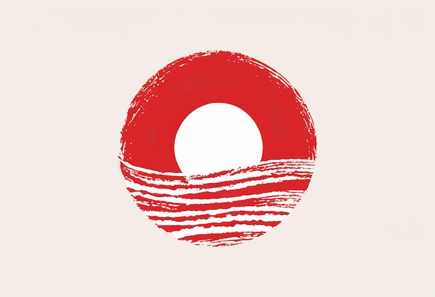 Photo un cercle rouge rond avec un cercle blanc au milieu