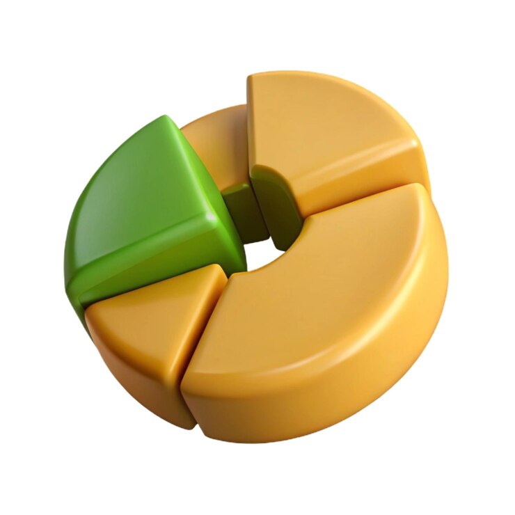 Photo un cercle vert et jaune avec un objet vert au milieu