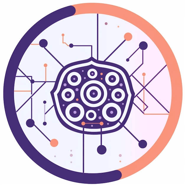 Photo un cercle violet et orange avec un cercle qui dit 'le mot lab' dessus