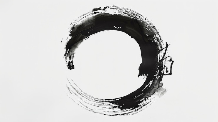 Photo le cercle zen symbolise les concepts de l'infini, de la simplicité et de l'équilibre dans les formes d'art.