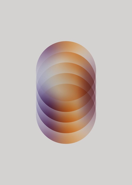 cercles d'art en gradient qui se chevauchent avec des tons jaune orange et violet