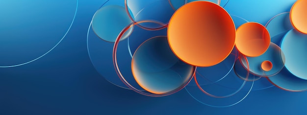 Des cercles bleus et orange vibrants dans un motif dynamique Art abstrait AI Génératif