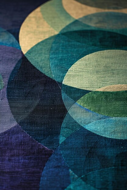 Photo des cercles concentriques minimalistes dans des nuances apaisantes de bleu et de vert