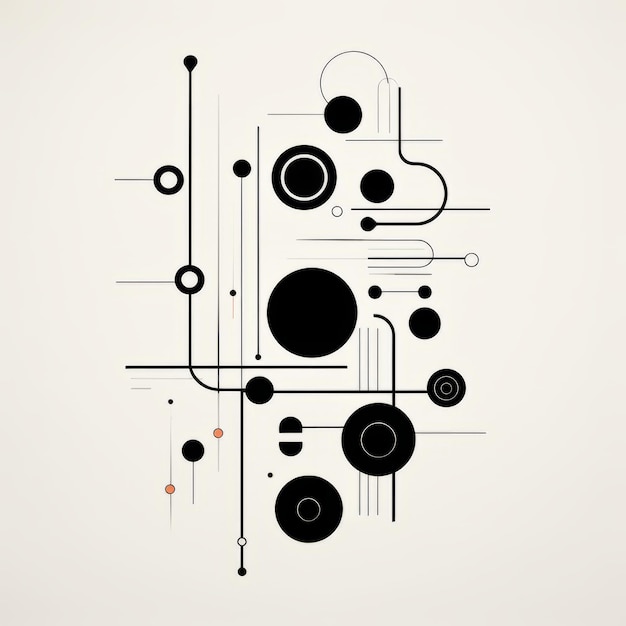 Photo des cercles minimalistes une illustration de précision des éléments technologiques