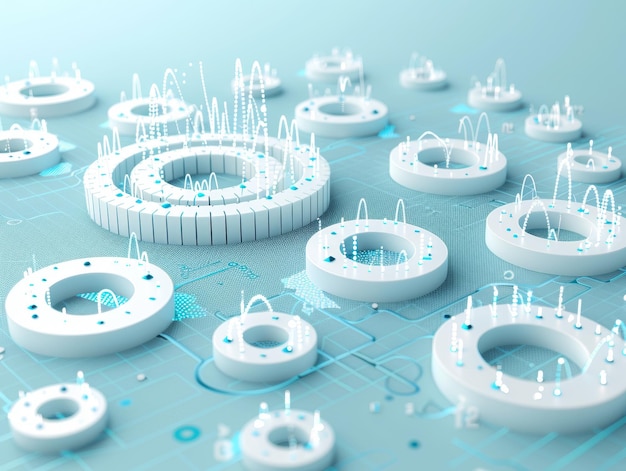 Les cercles sont disposés d'une manière qui crée un sentiment de mouvement et d'énergie