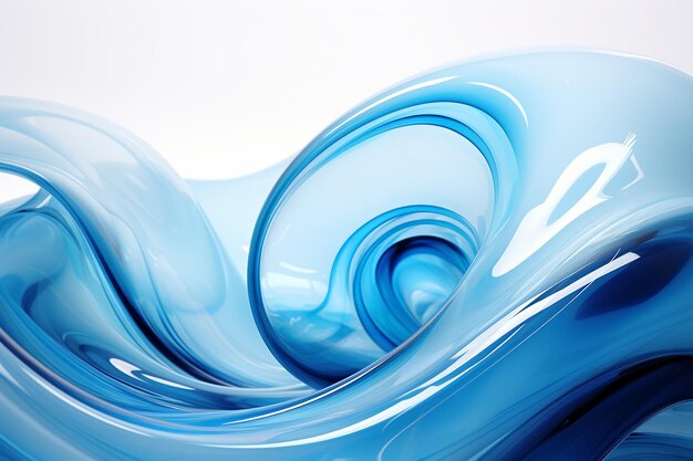 Cercles de vagues fond de conception abstraite bleu Generative Ai