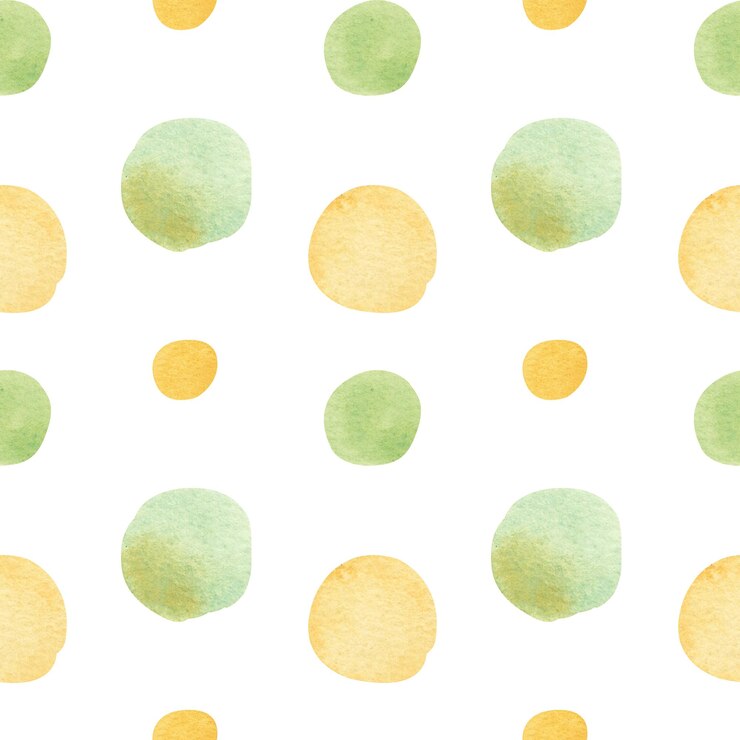 Des cercles verts et jaunes pastels, un motif sans couture à pointes isolé sur fond blanc