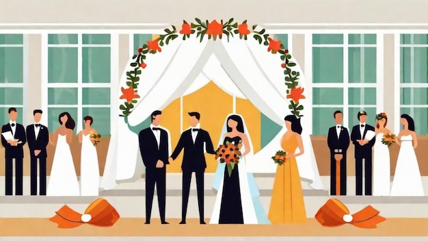 Cérémonie de mariage joyeuse