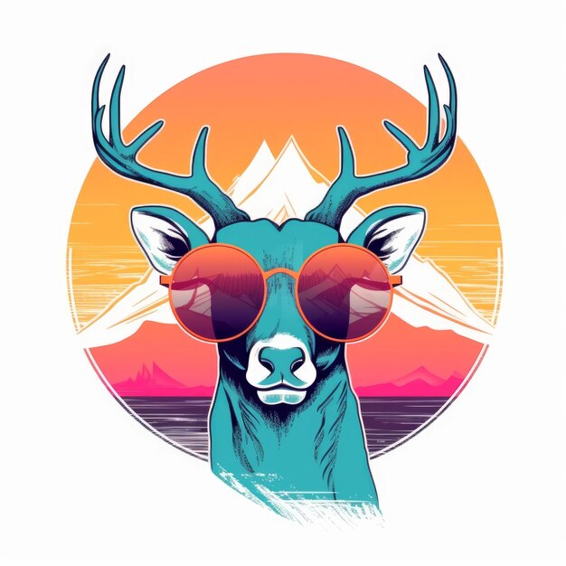 Cerf cool avec des lunettes de soleil